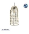 GLOBOSTAR® NETI 205-0024 Boho Κρεμαστό Φωτιστικό Οροφής με Ντουί 1 x E27 AC 220-240V IP20 - Μπεζ - M20 x Π20 x Υ49cm